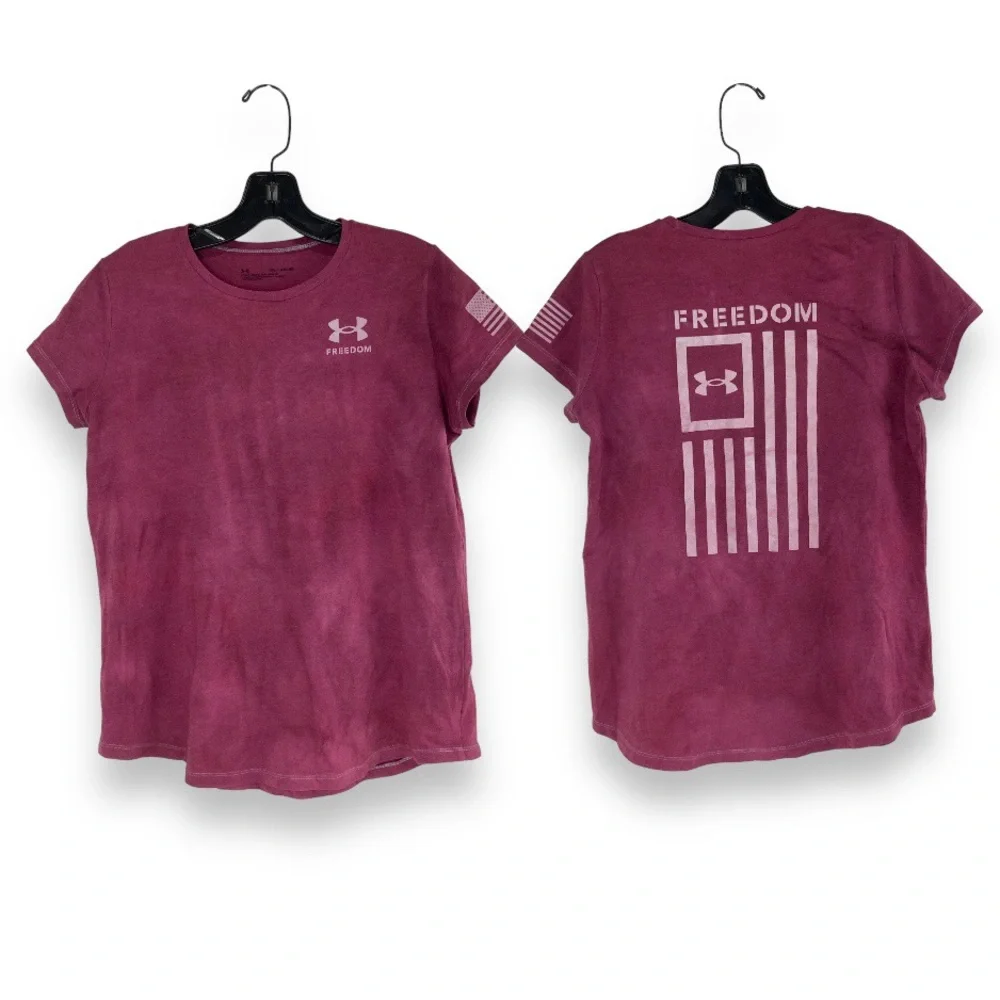 Under Armour Girls' UA Freedom Flag Foil tyedye T-Shirt YXL